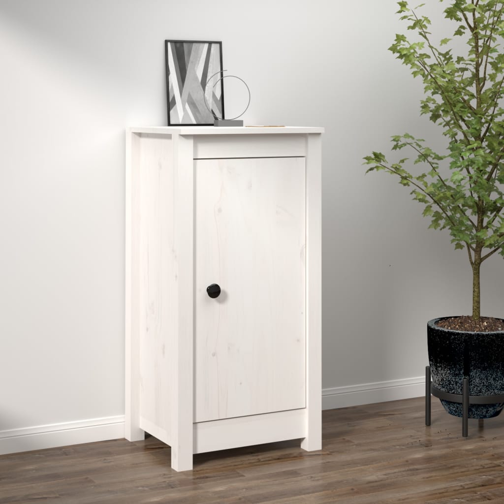 Dressoir 40X35X80 Cm Massief Grenenhout Wit