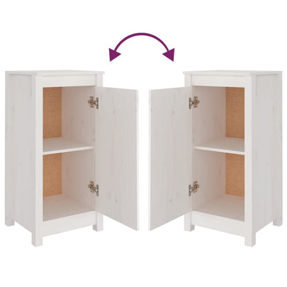 Dressoirs 2 St 40X35X80 Cm Massief Grenenhout Wit