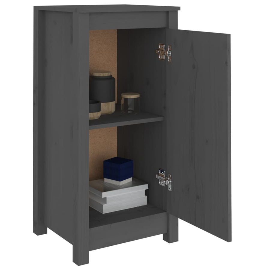 Dressoirs 2 St 40X35X80 Cm Massief Grenenhout Grijs