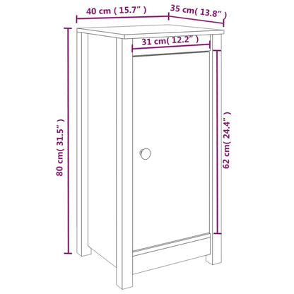 Dressoirs 2 St 40X35X80 Cm Massief Grenenhout Grijs