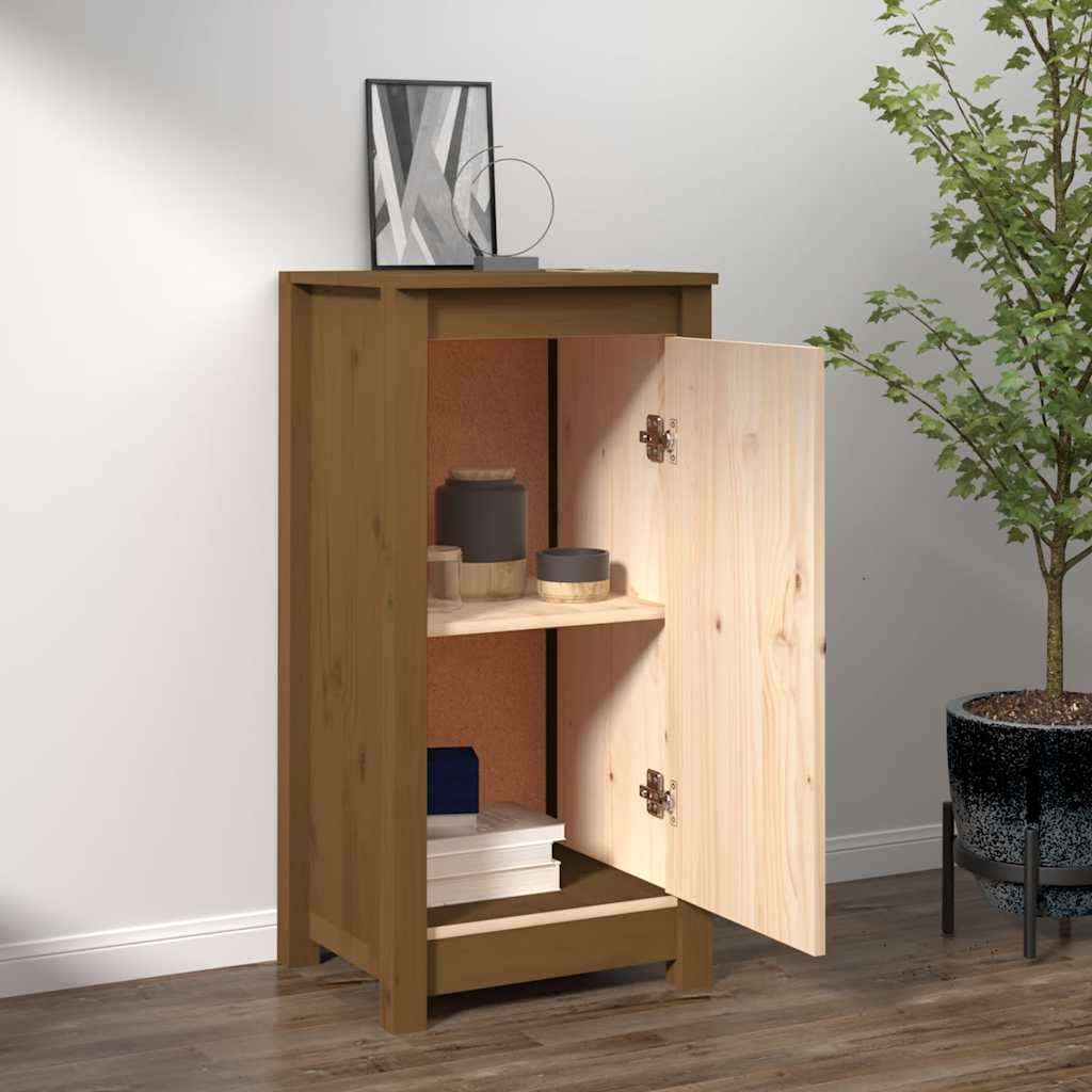 Dressoir 39x35x80 cm massief grenenhout honingbruin
