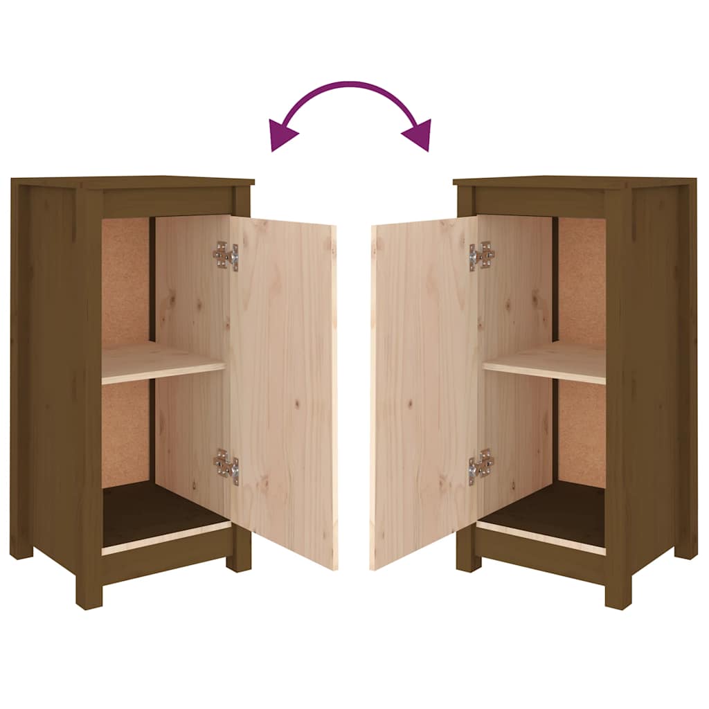 Dressoir 39x35x80 cm massief grenenhout honingbruin