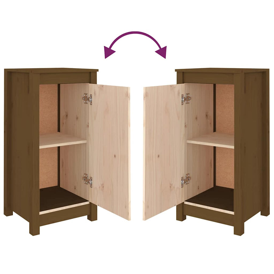 Dressoir 39x35x80 cm massief grenenhout honingbruin