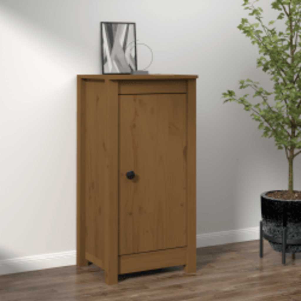 Dressoir 39x35x80 cm massief grenenhout honingbruin