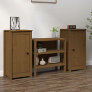 Dressoir massief grenenhout 39x35x80 cm honingbruin