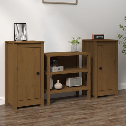 Dressoirs 2 St 40X35X80 Cm Massief Grenenhout Honingbruin