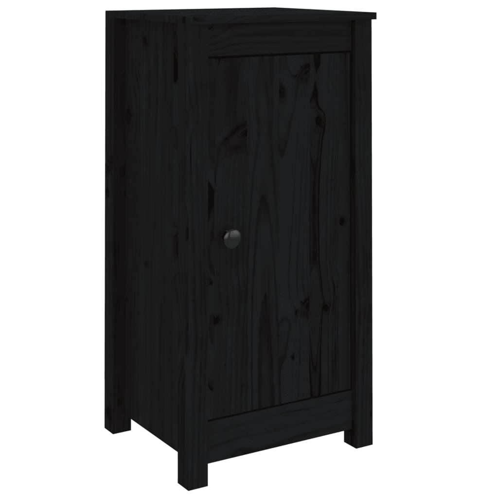 Dressoirs 2 St 40X35X80 Cm Massief Grenenhout Zwart