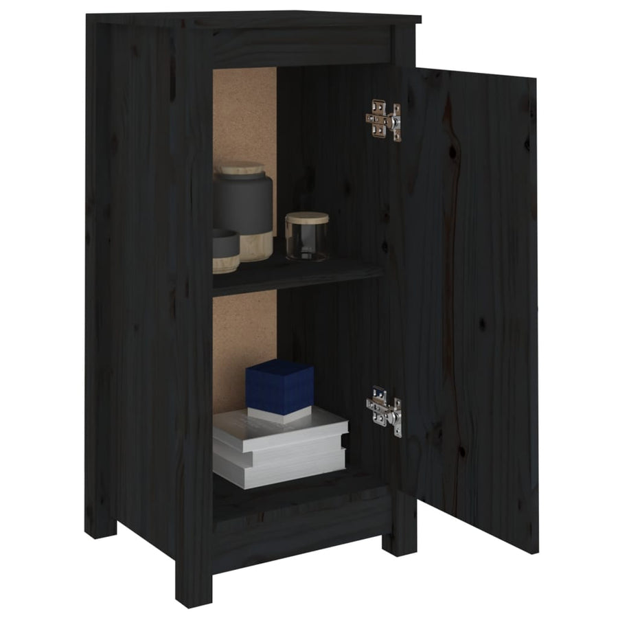 Dressoirs 2 St 40X35X80 Cm Massief Grenenhout Zwart