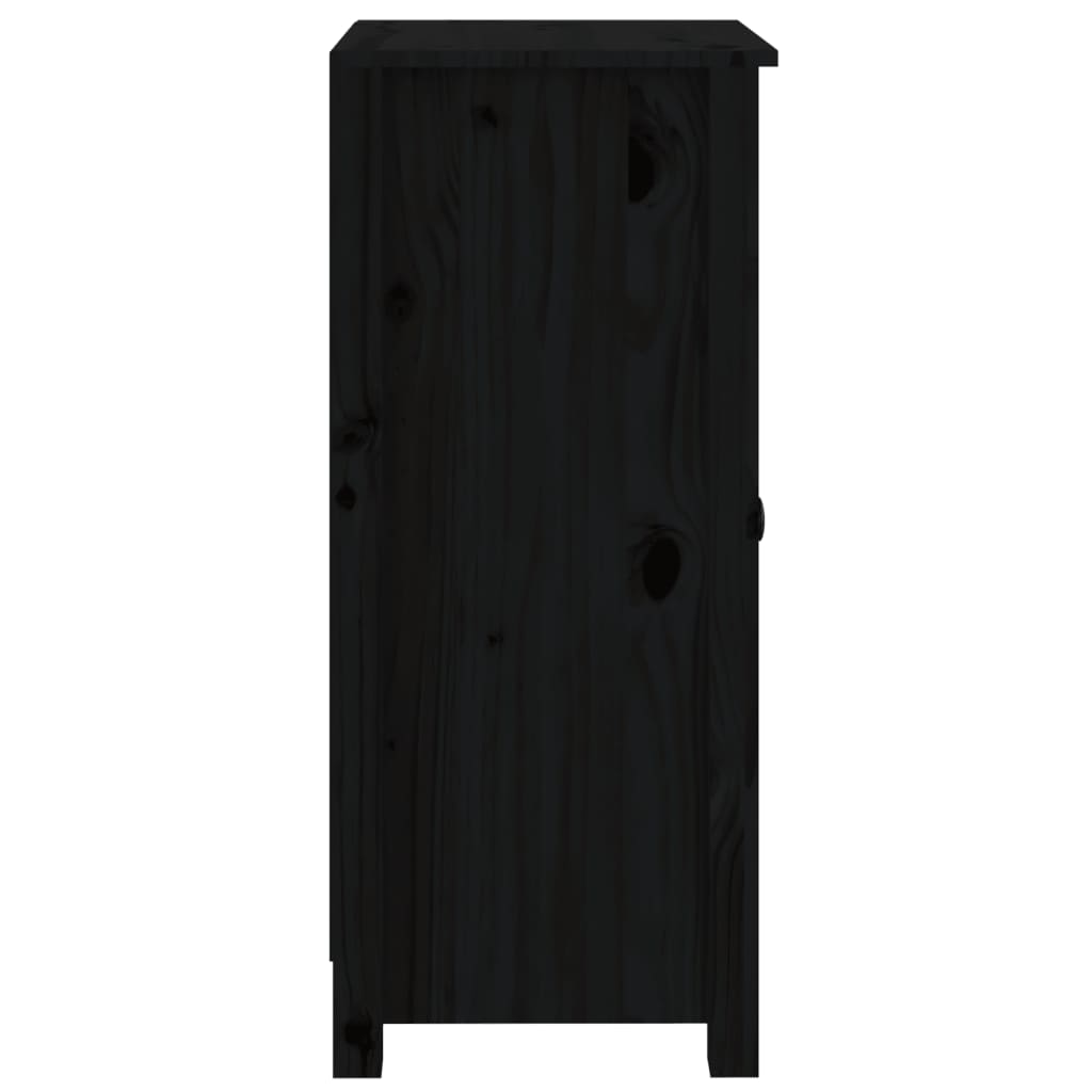 Dressoirs 2 St 40X35X80 Cm Massief Grenenhout Zwart