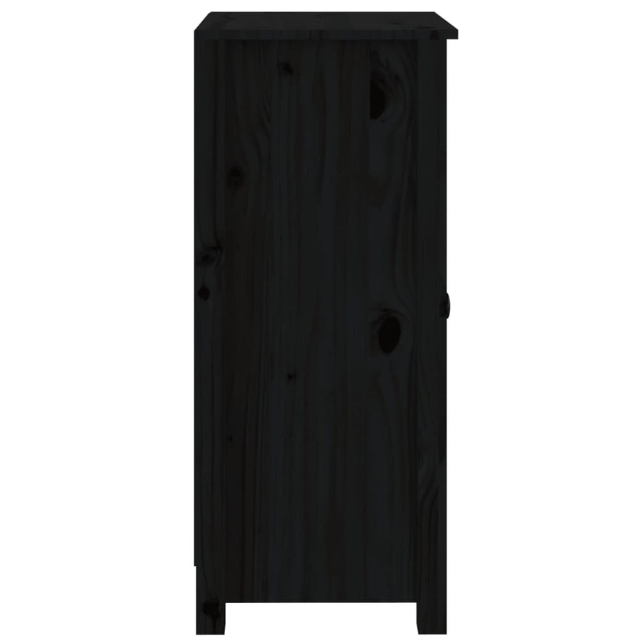 Dressoirs 2 St 40X35X80 Cm Massief Grenenhout Zwart
