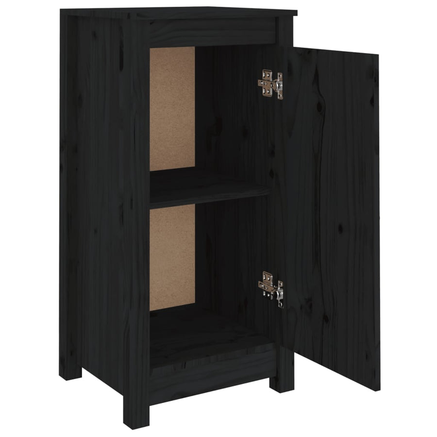 Dressoirs 2 St 40X35X80 Cm Massief Grenenhout Zwart