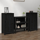 Sideboards 2 pcs 39x35x80 cm solid pine wood black