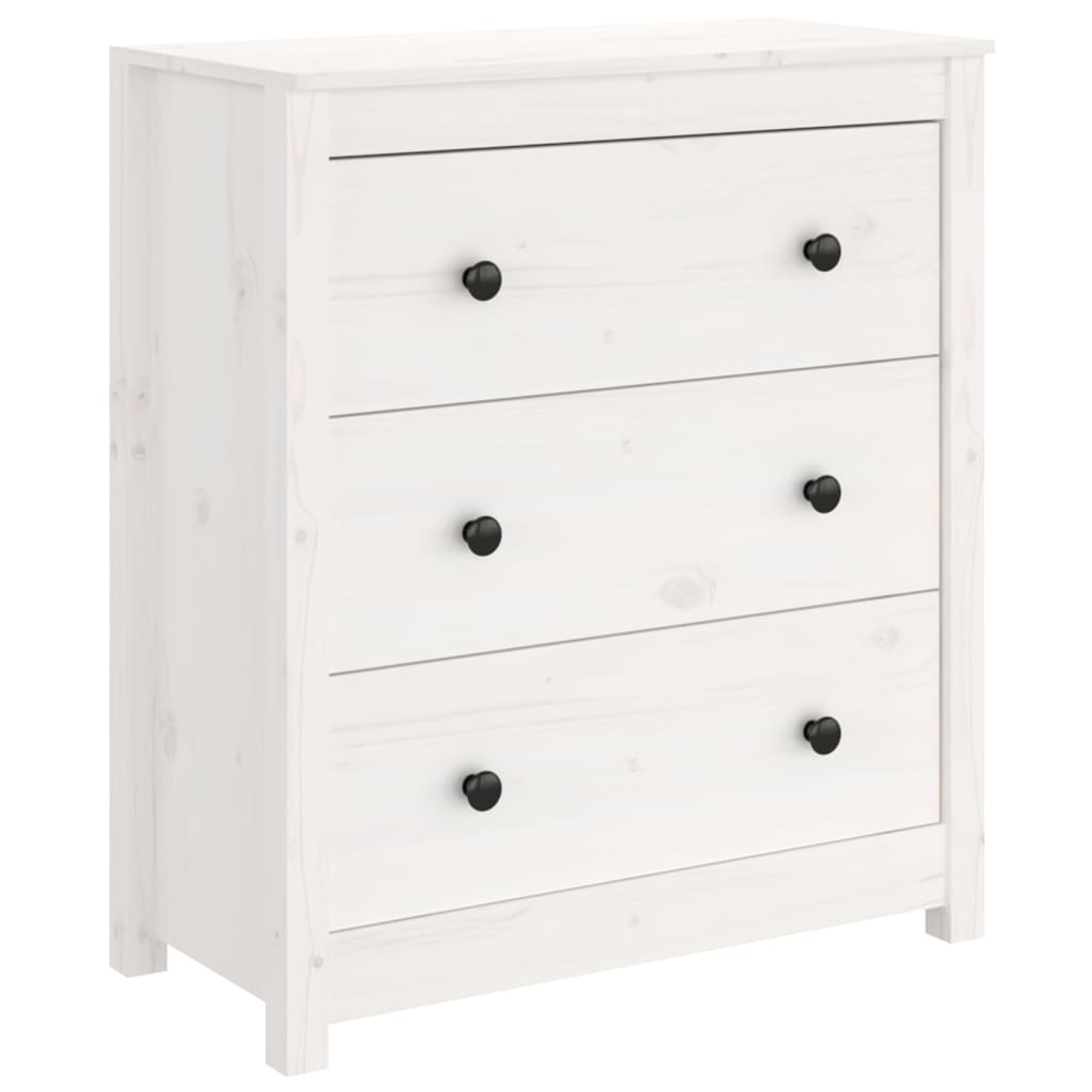 Dressoir 70x35x80 cm massief grenenhout wit