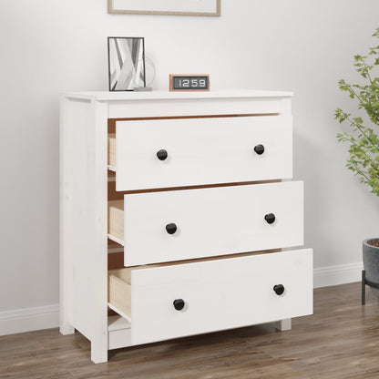 Dressoir 70x35x80 cm massief grenenhout wit