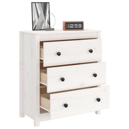 Dressoir 70x35x80 cm massief grenenhout wit