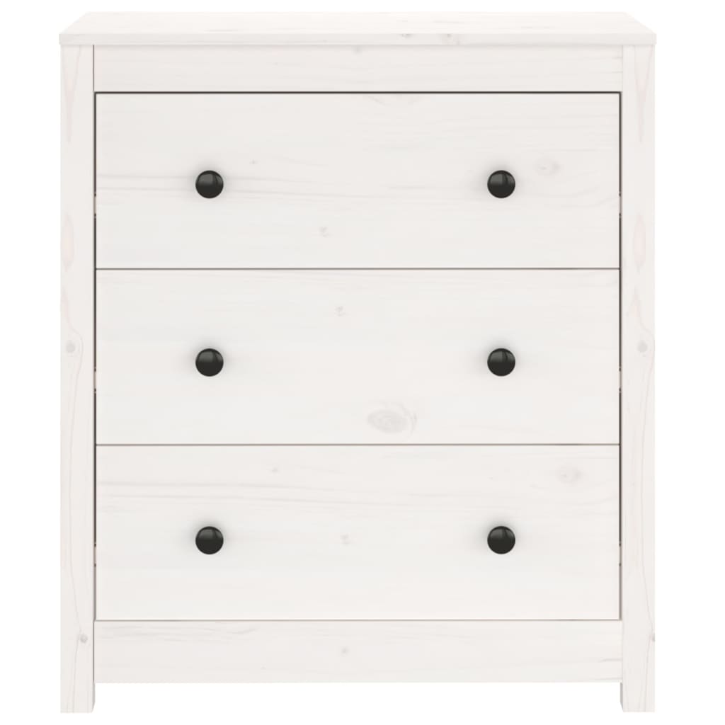Dressoir 70x35x80 cm massief grenenhout wit