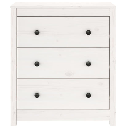 Dressoir 70x35x80 cm massief grenenhout wit