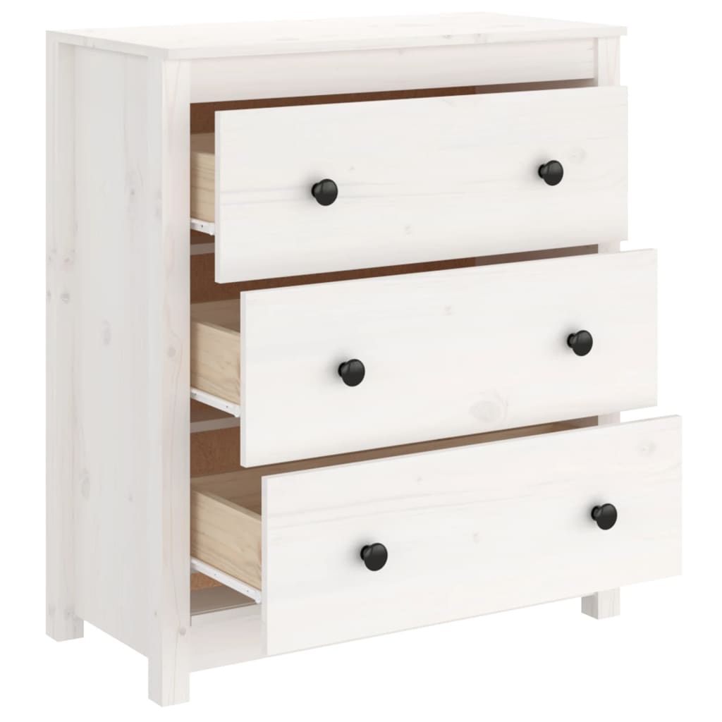 Dressoir 70x35x80 cm massief grenenhout wit
