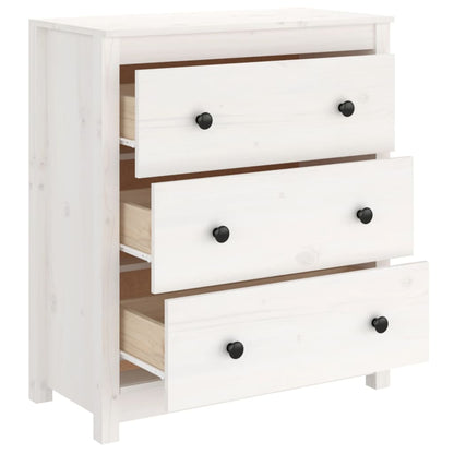 Dressoir 70x35x80 cm massief grenenhout wit