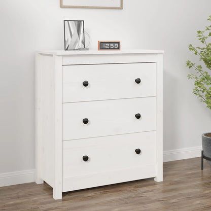 Dressoir 70x35x80 cm massief grenenhout wit