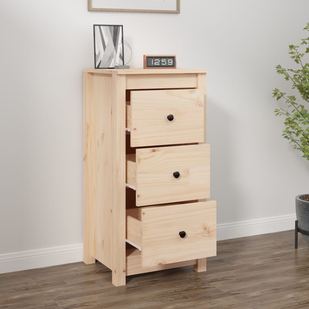Dressoir 40X35X80 Cm Massief Grenenhout 1 Naturel