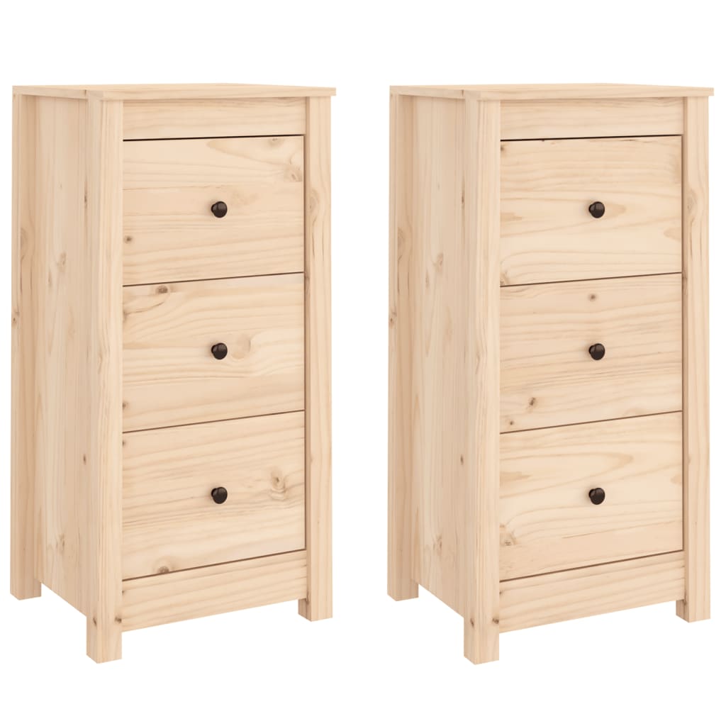 Dressoirs 2 st 40x35x80 cm massief grenenhout