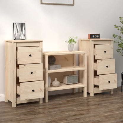 Dressoirs 2 st 40x35x80 cm massief grenenhout