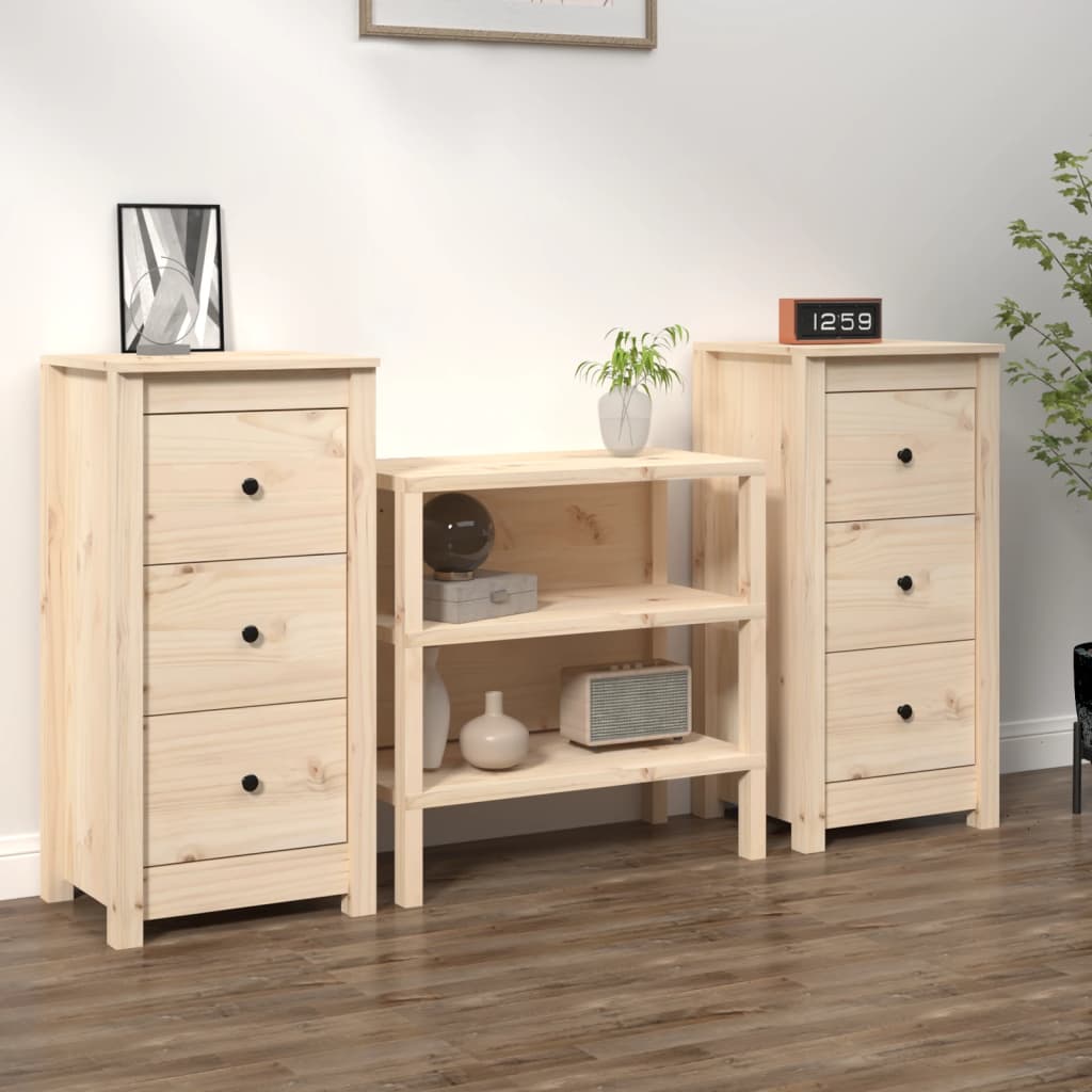 Dressoirs 2 st 40x35x80 cm massief grenenhout