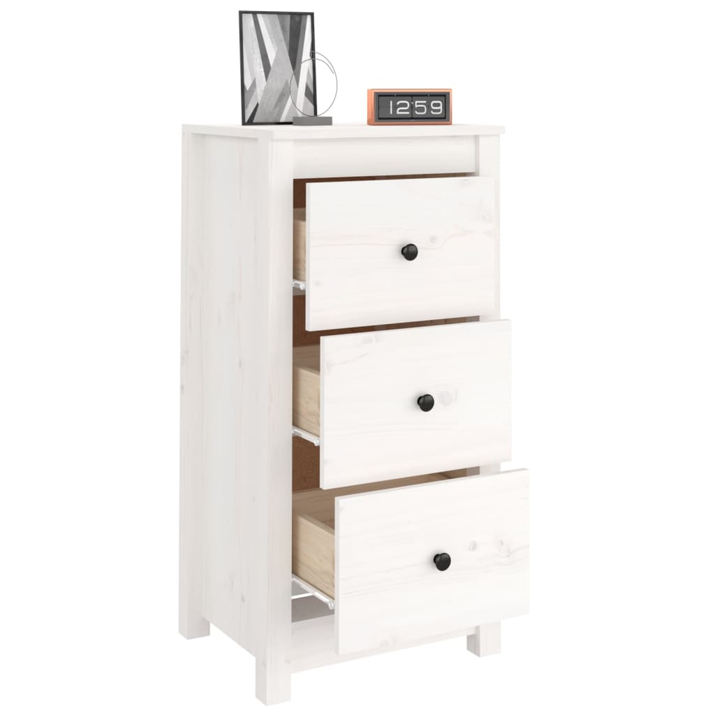 Dressoirs 2 St 40X35X80 Cm Massief Grenenhout Wit
