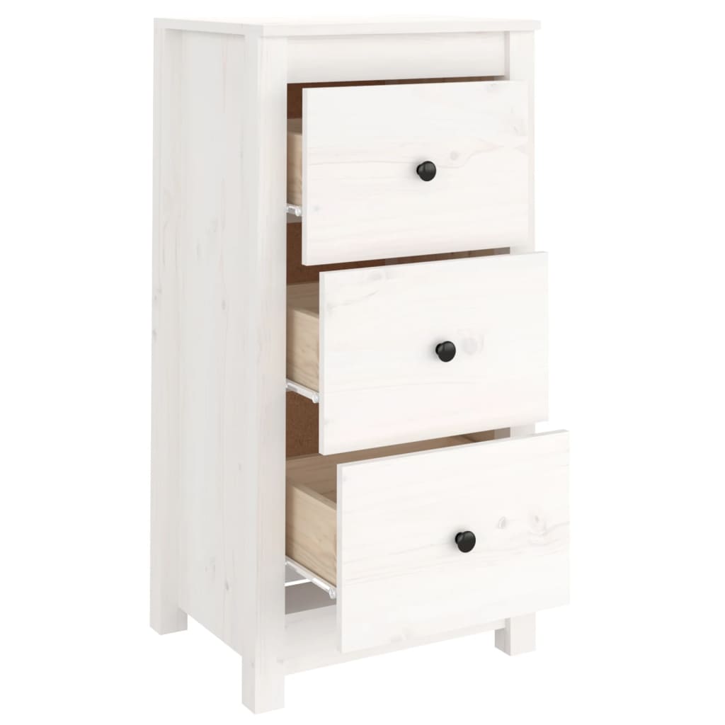 Dressoirs 2 St 40X35X80 Cm Massief Grenenhout Wit