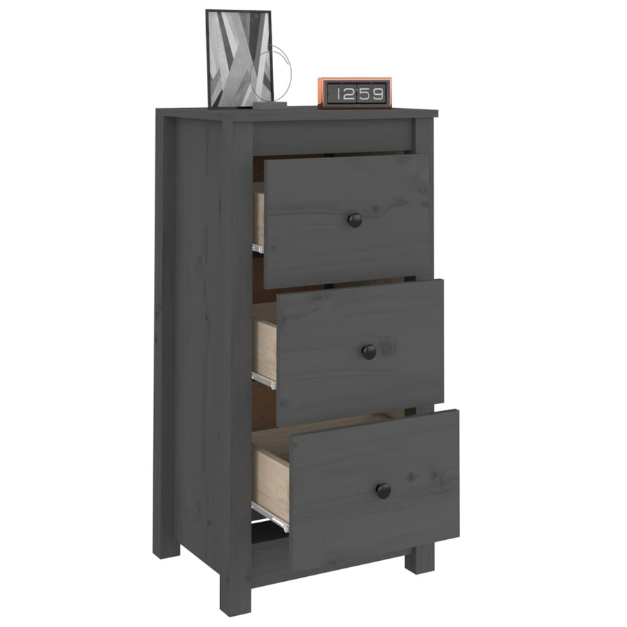 Dressoirs 2 St 40X35X80 Cm Massief Grenenhout Grijs