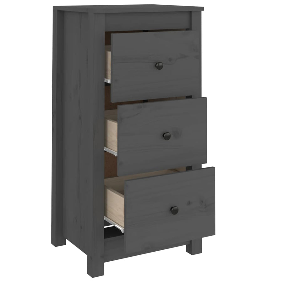 Dressoirs 2 St 40X35X80 Cm Massief Grenenhout Grijs