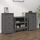 Sideboards 2 pcs 40x35x80 cm solid pine wood grey