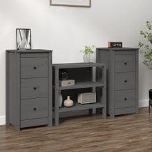 Dressoirs 2 St 40X35X80 Cm Massief Grenenhout Grijs