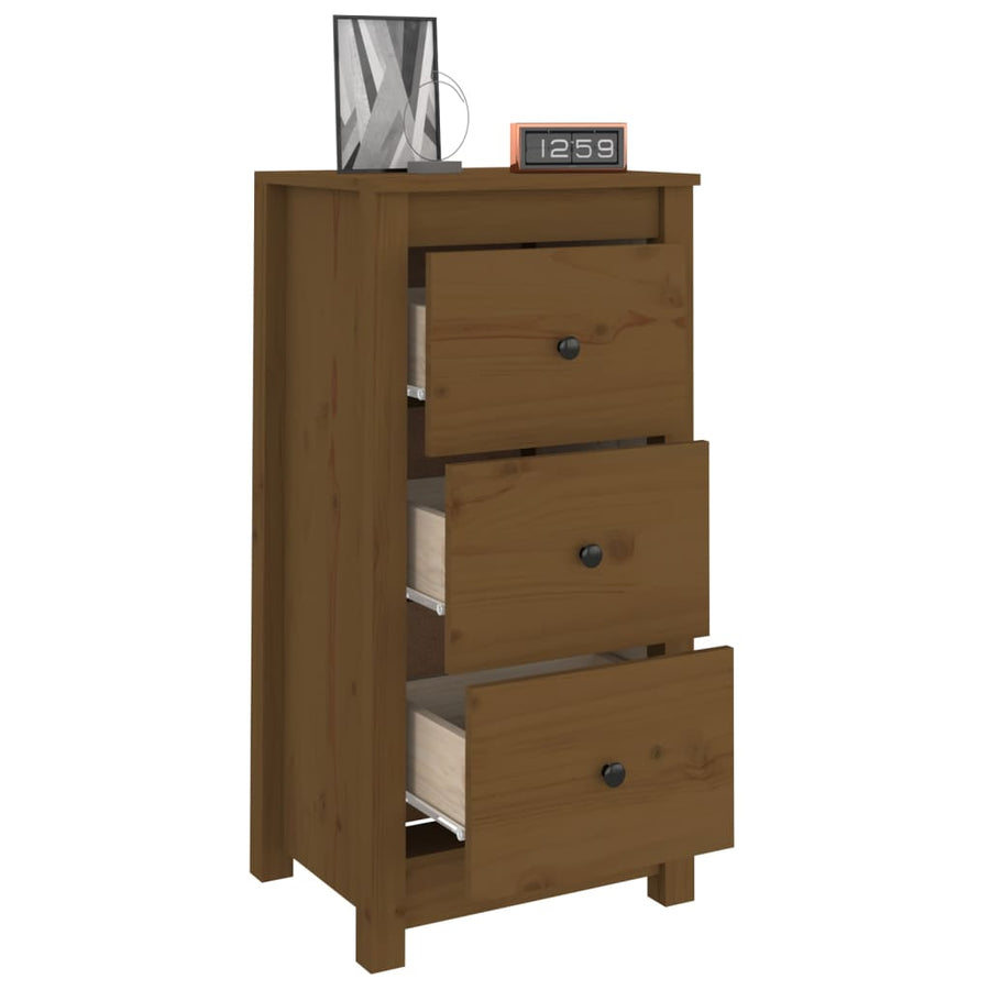 Dressoirs 2 St 40X35X80 Cm Massief Grenenhout Honingbruin