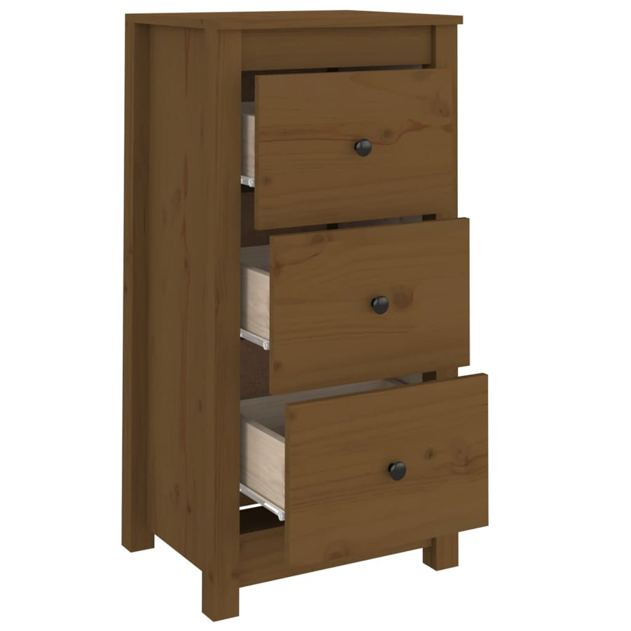 Dressoirs 2 St 40X35X80 Cm Massief Grenenhout Honingbruin