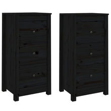 Dressoirs 2 St 40X35X80 Cm Massief Grenenhout Zwart