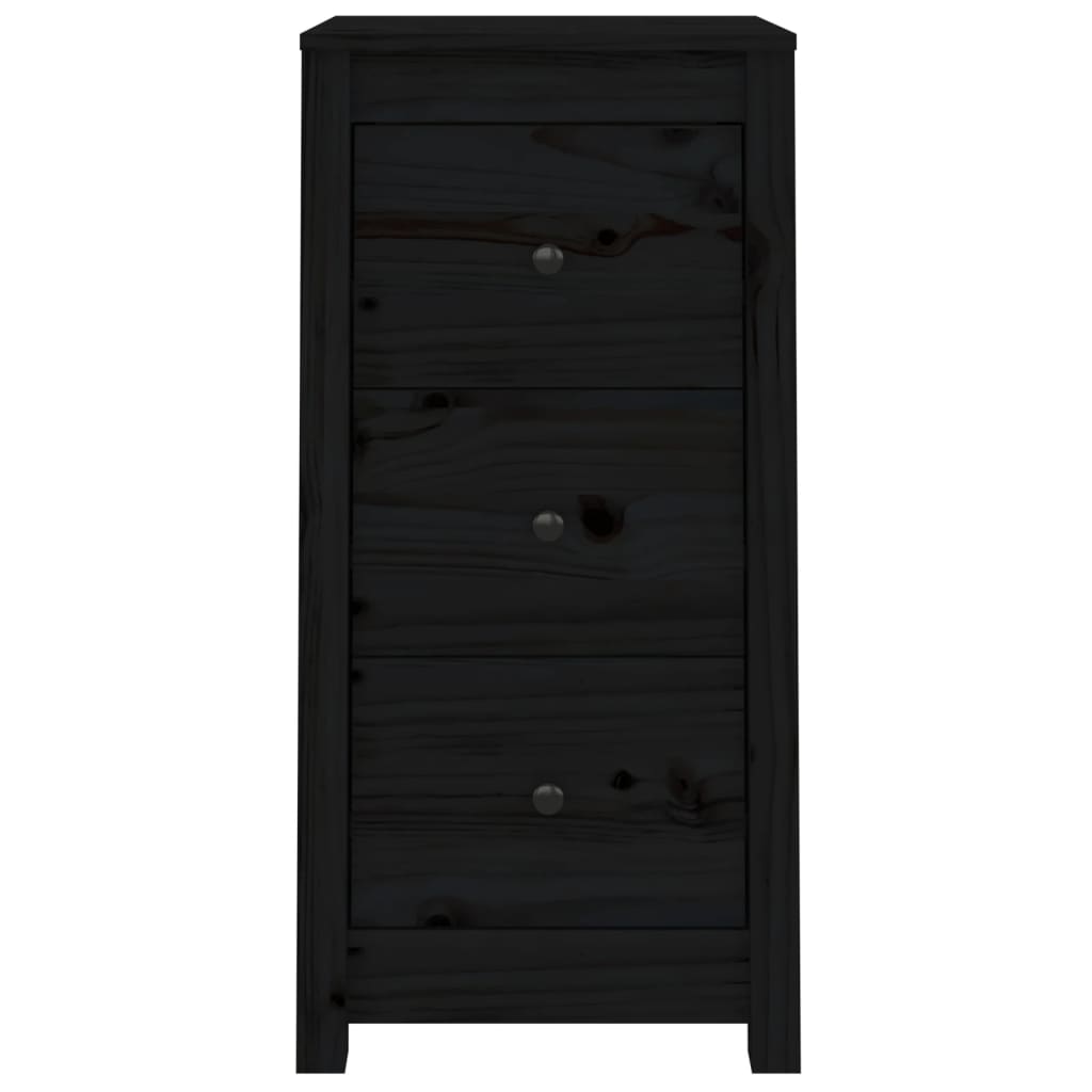 Dressoirs 2 St 40X35X80 Cm Massief Grenenhout Zwart