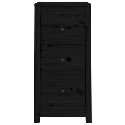 Dressoirs 2 St 40X35X80 Cm Massief Grenenhout Zwart