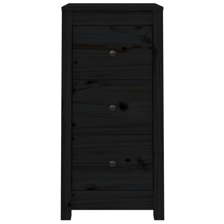 Dressoirs 2 St 40X35X80 Cm Massief Grenenhout Zwart