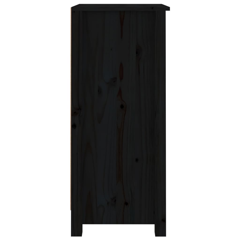 Dressoirs 2 St 40X35X80 Cm Massief Grenenhout Zwart