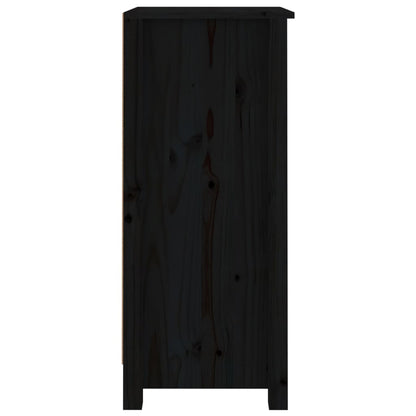 Dressoirs 2 St 40X35X80 Cm Massief Grenenhout Zwart