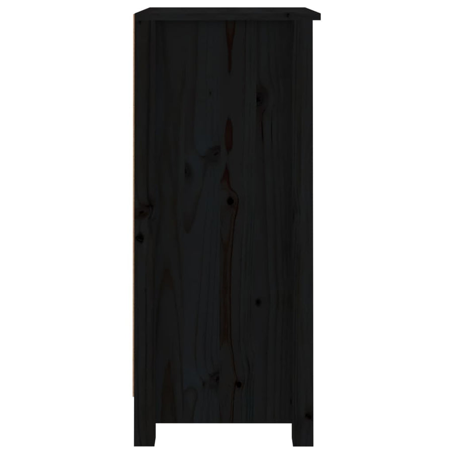 Dressoirs 2 St 40X35X80 Cm Massief Grenenhout Zwart