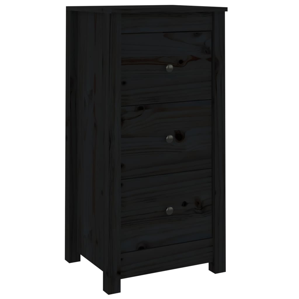 Dressoirs 2 St 40X35X80 Cm Massief Grenenhout Zwart