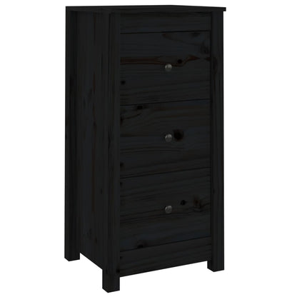 Dressoirs 2 St 40X35X80 Cm Massief Grenenhout Zwart