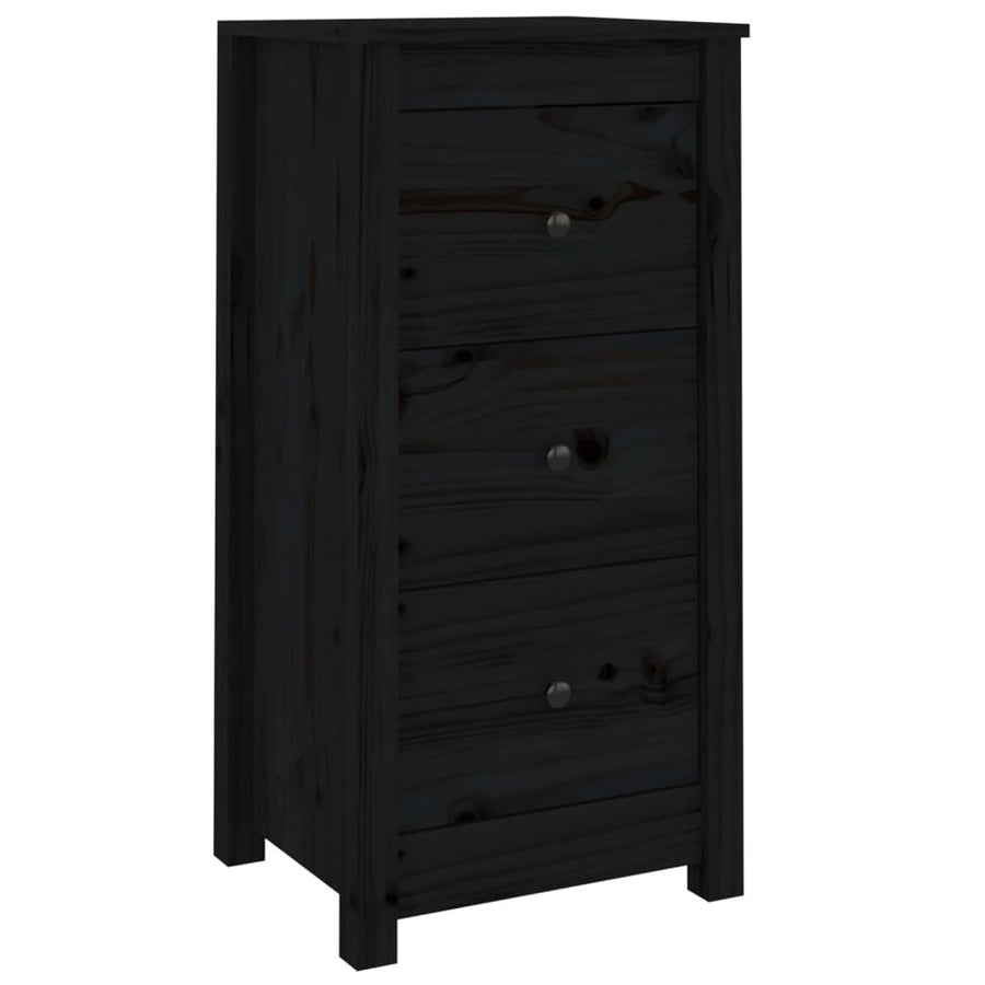Dressoirs 2 St 40X35X80 Cm Massief Grenenhout Zwart
