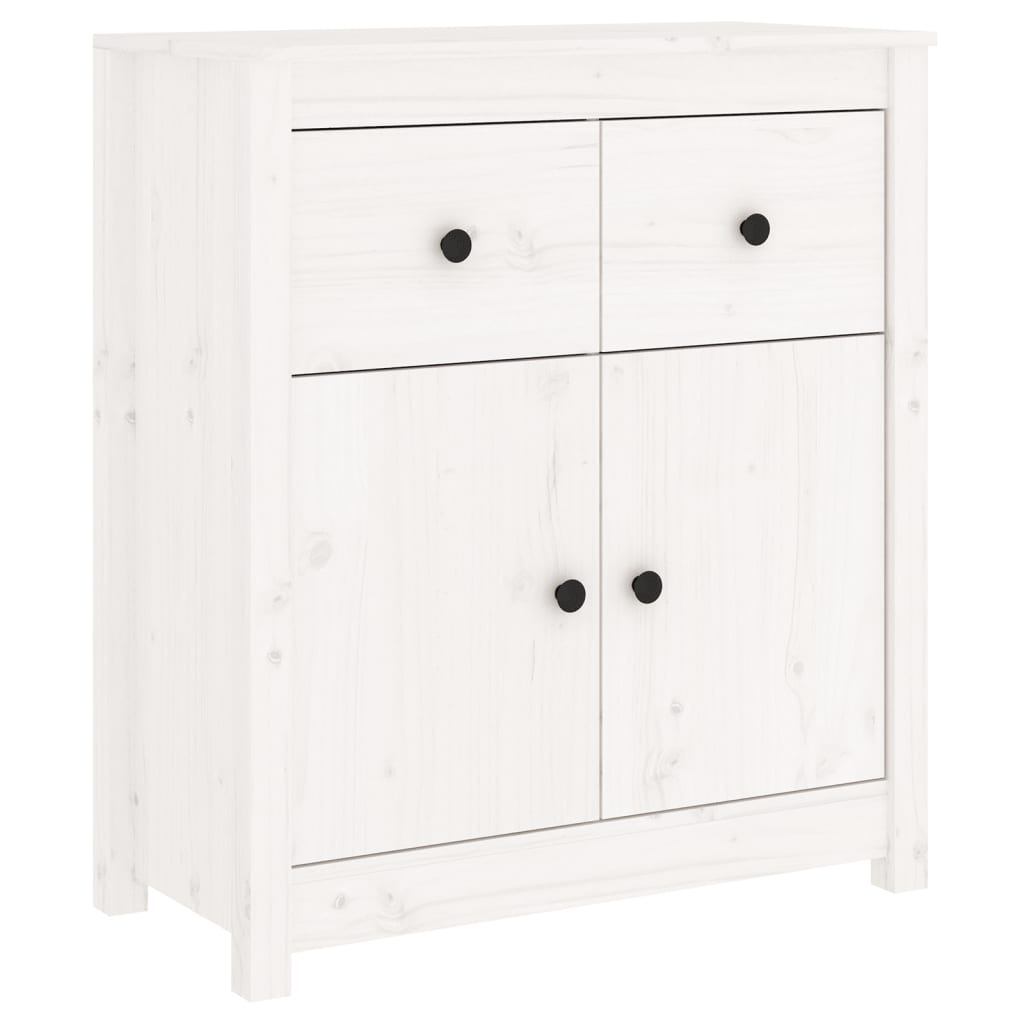 Dressoir 70X35X80 Cm Massief Grenenhout Wit