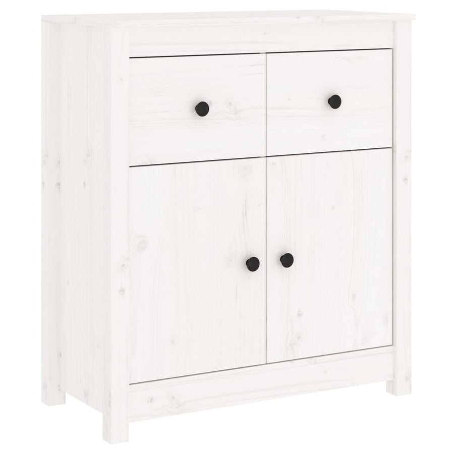Dressoir 70X35X80 Cm Massief Grenenhout Wit