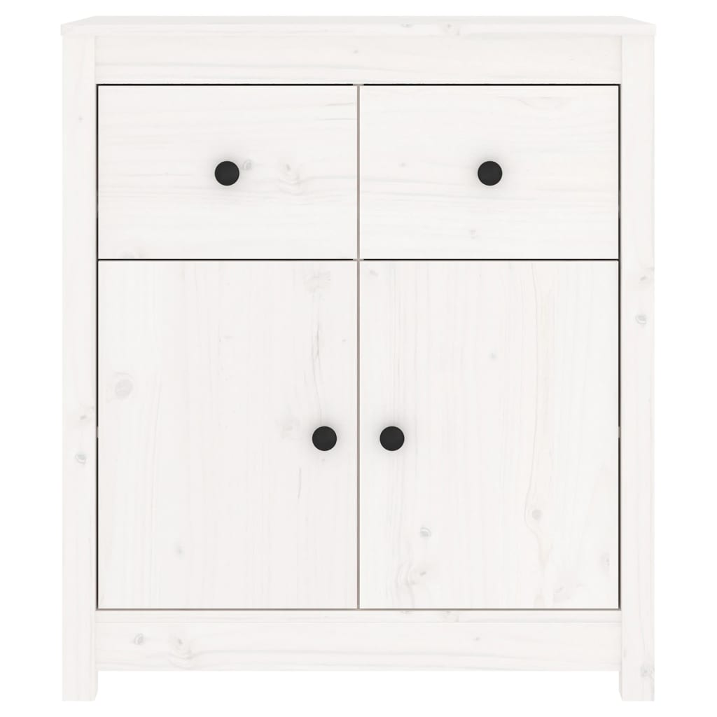 Dressoir 70X35X80 Cm Massief Grenenhout Wit