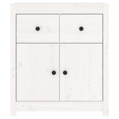 Dressoir 70X35X80 Cm Massief Grenenhout Wit